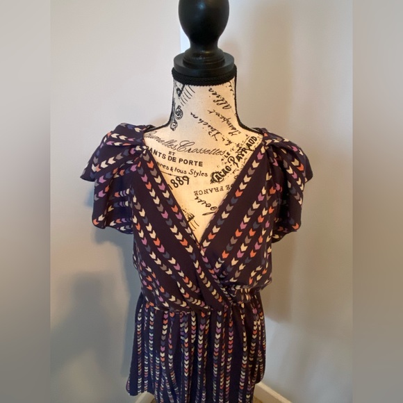 Everly patterned blue/purple dress, size M - Picture 5 of 5